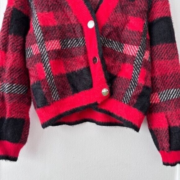 English Factory Checkered Plaid Cardigan - Picture 7 of 9